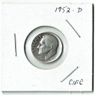 U.S. 1952-D Roosevelt Dime, Circulated, 90% Silver (4-1-19)