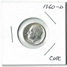 U.S. 1960-D Roosevelt Dime, Circulated, 90% Silver (4-1-19)
