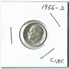 U.S. 1956-D Roosevelt Dime, Circulated, 90% Silver (4-1-19)