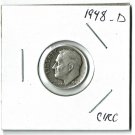 U.S. 1948-D Roosevelt Dime, Circulated, 90% Silver (4-1-19)