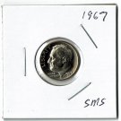U.S. 1967 Roosevelt Dime, From Special Mint Set Uncirculated (4-1-19)