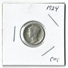 U.S. 1924 Mercury Dime, Circulated, 90% Silver  (4-1-19)