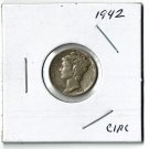 U.S. 1942 Mercury Dime, Circulated, 90% Silver  (4-1-19)