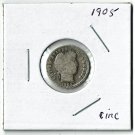 U.S. 1905 Barber Liberty Head Dime, Circulated, 90% Silver (4-1-19)