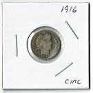 U.S. 1916 Barber Liberty Head Dime, Circulated, 90% Silver (4-1-19)