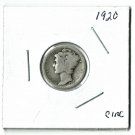 U.S. 1920 Mercury Dime, Circulated, 90% Silver  (4-1-19)