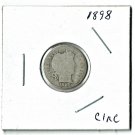 U.S. 1898 Barber Liberty Head Dime, Circulated, 90% Silver (4-1-19)
