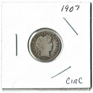 U.S. 1907 Barber Liberty Head Dime, Circulated, 90% Silver (4-1-19)