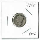 U.S. 1917 Mercury Dime, Circulated, 90% Silver (4-1-19)