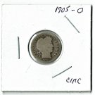U.S. 1905-O Barber Liberty Head Dime, Circulated, 90% Silver (4-1-19)