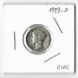 U.S. 1939-D Mercury Dime, Circulated, 90% Silver (11-1-19)