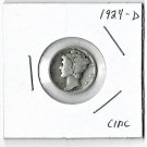 U.S. 1924-D Mercury Dime, Circulated, 90% Silver (11-1-19)