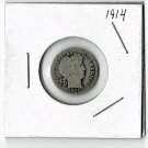 U.S. 1914 Barber Liberty Head Dime, Circulated, 90% Silver (11-1-19)