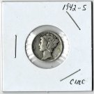 U.S. 1942-S Mercury Dime, Circulated, 90% Silver (11-1-19)