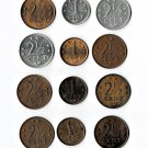 Antilles 1, 2 1/2 Cents 1970s. '80s, 12 pcs. All Different (11-15-19)