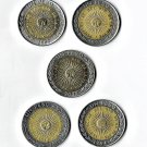 Argentina (1992 Reform), 1990s-2000s 1 Peso, 5 pcs. All Different (11-17-19)