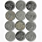Bermuda, 5 Cents, Queen Angel Fish, 12 pcs. 12 Different (12-15-19)