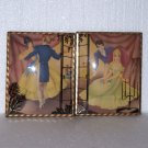 VTG. CONVEX GLASS COLORFUL PRINTS WITH REVERSE PAINTING