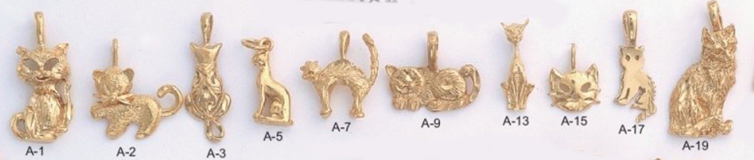 One Dozen Cat Kitty Pendants Gold Or Rhodium