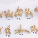 One Dozen Assorted Breed Dog Pendants