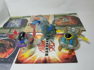 Bakugan haos Translucent Helios 625g, Preyas 530g, Preyas Diablo 600g lot of 7
