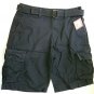 mossimo supply co. men's cargo relaxed black shorts with belt size 33