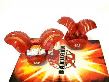 Bakugan B1 Classic Red Pyrus  griffon 400G, falconeer 250G 2 piece Lot