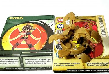 bakugan neo dragonoid 640G pyrus reverse attribute new vestroia and 2 Cards