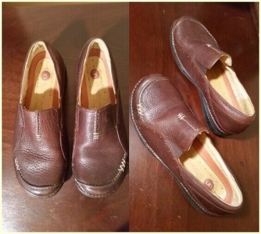 Clarks structured Brown Slip On Slide Loafer Shoes  Womens Size 5.5 M Moc GUC