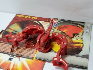 bakugan scorpion trap red pyrus, poison sting card 3 piece lot b2 new vestroia