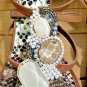 Gianni Bini Brown Leather Jeweled Thong Heeled Sandals Size: 8.5