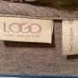 LOGO Lori Goldstein Long Open Front Drape Cardigan Chiffon Trim