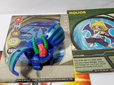 Bakugan Gargonoid blue Aquos B1 390g, aquos card 3 piece lot Battle Brawlers