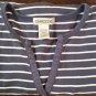 Chico's Women's Stripe half button Blue White blouse Size 1