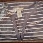Chico's Women's Stripe half button Blue White blouse Size 1