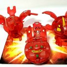 bakugan red pyrus translucent neo dragonoid 630g, fox bat 530g, duel elfin 540g