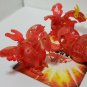 bakugan red pyrus translucent neo dragonoid 630g, fox bat 530g, duel elfin 540g
