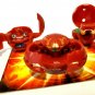 Bakugan B1 Classic Red Pyrus Lot Gorem 330G, terrorclaw 300G, Juggernoid 400g