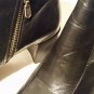 Franco Sarto Ankle Booties Heel Zip Black Leather Womens US 7.5M