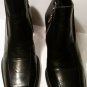 Franco Sarto Ankle Booties Heel Zip Black Leather Womens US 7.5M