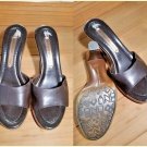 Bandolino Brown Leather Open Toe Heel Slip On Shoes Women's Size 7M