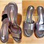 Bandolino Brown Leather Open Toe Heel Slip On Shoes Women's Size 7M