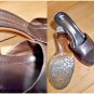 Bandolino Brown Leather Open Toe Heel Slip On Shoes Women's Size 7M
