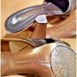 Bandolino Brown Leather Open Toe Heel Slip On Shoes Women's Size 7M