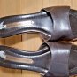 Bandolino Brown Leather Open Toe Heel Slip On Shoes Women's Size 7M