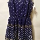 Divided H&M stretch cotton Floral Navy Blue White Mini sleeveless dress size 2