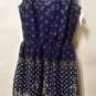Divided H&M stretch cotton Floral Navy Blue White Mini sleeveless dress size 2