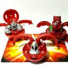 bakugan red pyrus b2 lot of 3 ravonoid 520g, percival 500g, hammer golem 420g