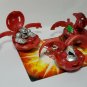 bakugan red pyrus b2 lot of 3 ravonoid 520g, percival 500g, hammer golem 420g