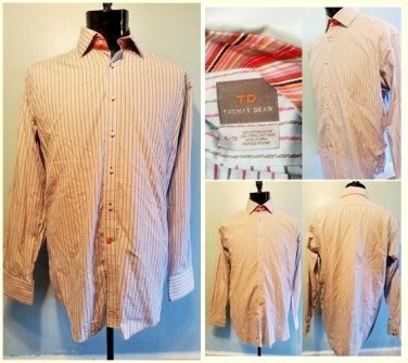 Thomas Dean Men's Long sleeve button front XL
